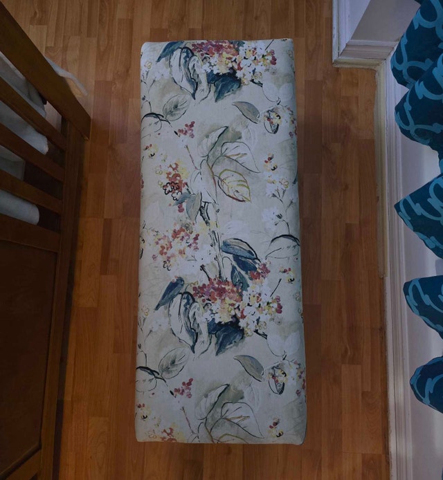 Floral Storage Ottoman Bench