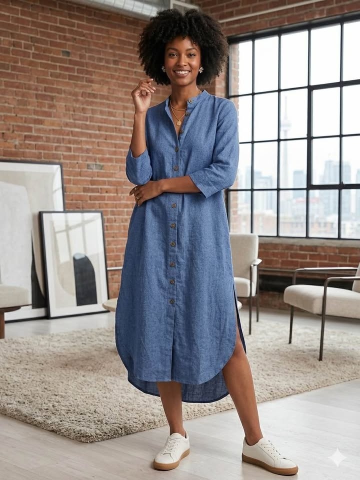 Cotton Blue Denim Blend Shirt - Size XL - photo 3