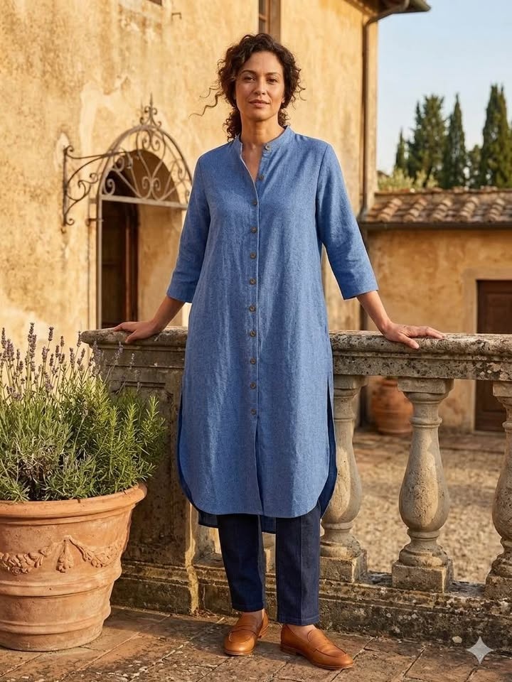 Cotton Blue Denim Blend Shirt - Size XL - photo 4