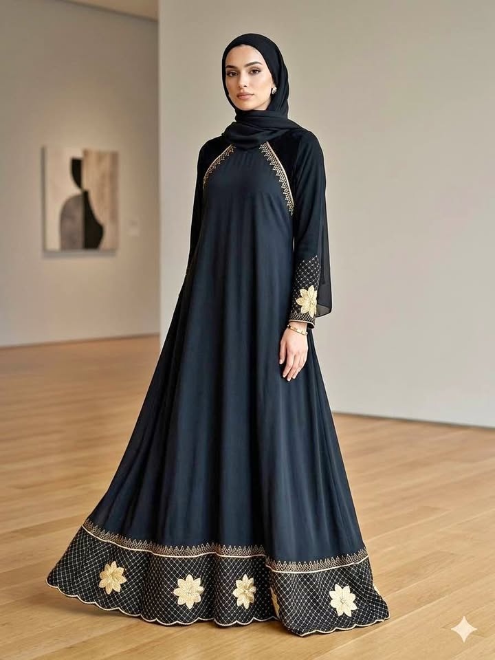 Rich Wedding Abaya with Gold Design - 58
