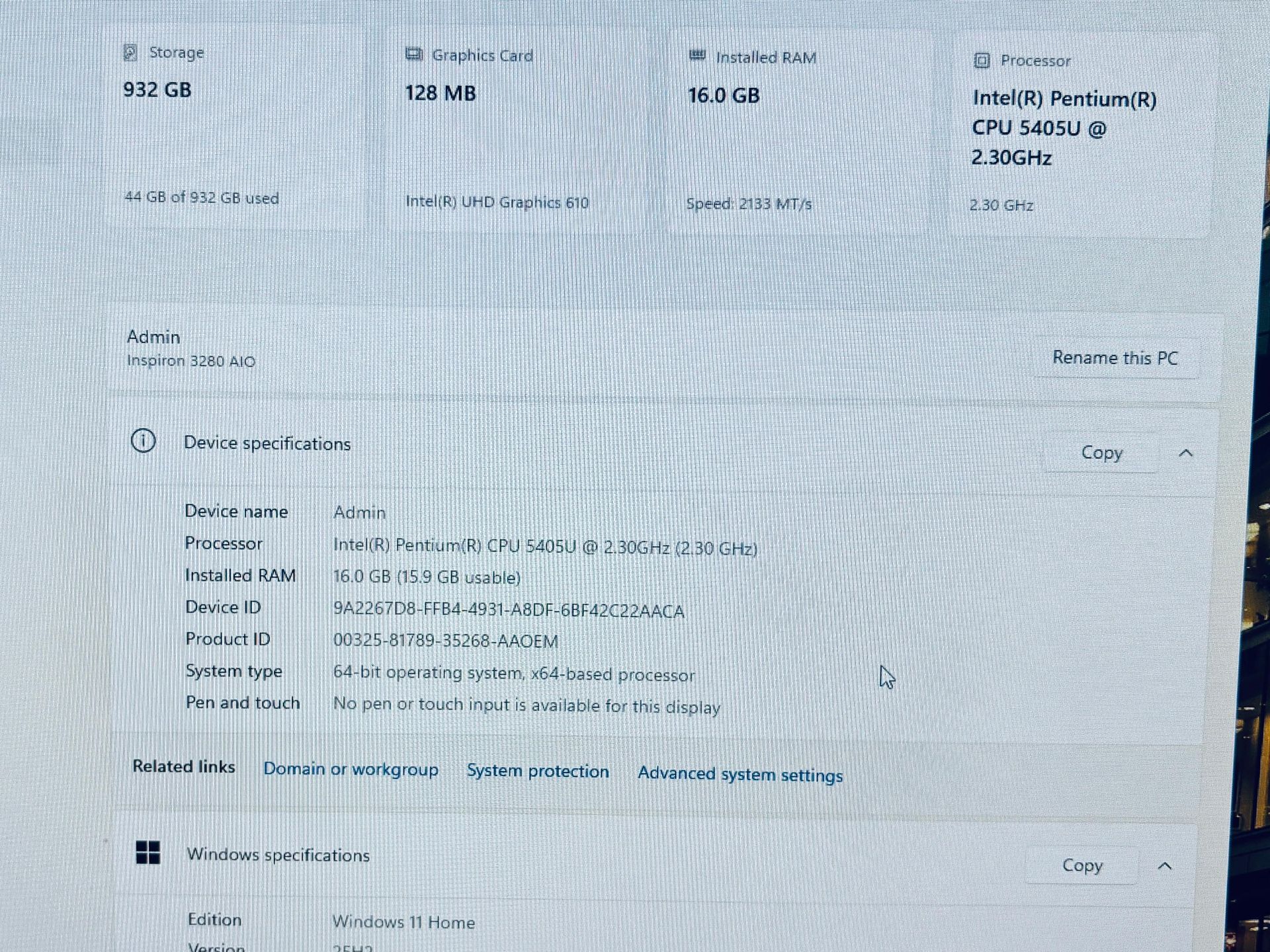 Dell Inspiron 3280 All-in-One PC - 16GB RAM, 1TB HDD - photo 2
