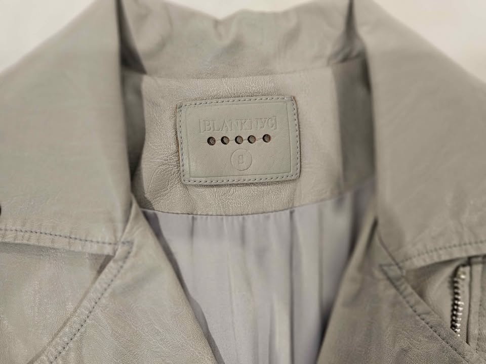 BLANKNYC Gray Faux Leather Moto Jacket Size S - photo 5