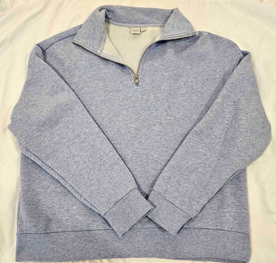 Twik Quarter-Zip Sweatshirt Light Blue - Size Large