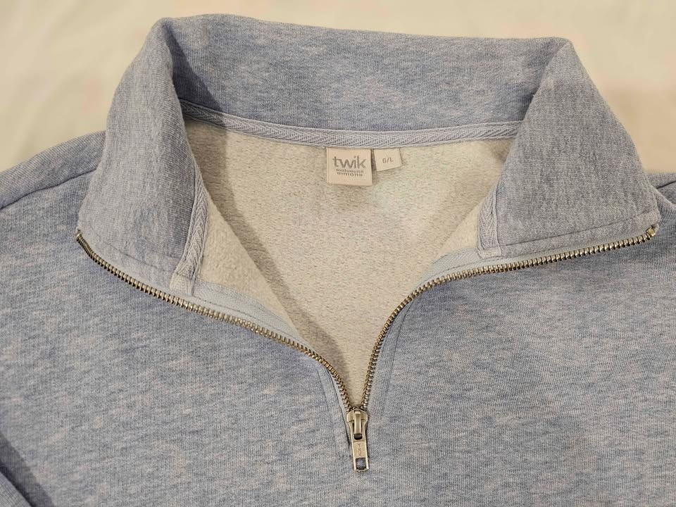 Twik Quarter-Zip Sweatshirt Light Blue - Size Large - photo 2