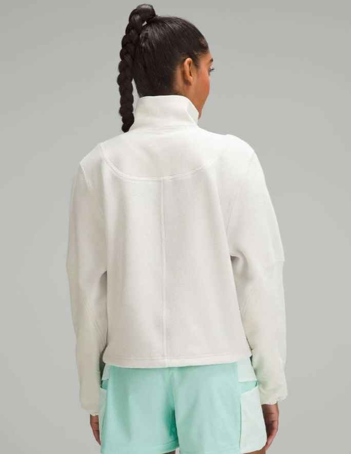 Lululemon Cream Half-Zip Fleece Pullover, size 8 - photo 5