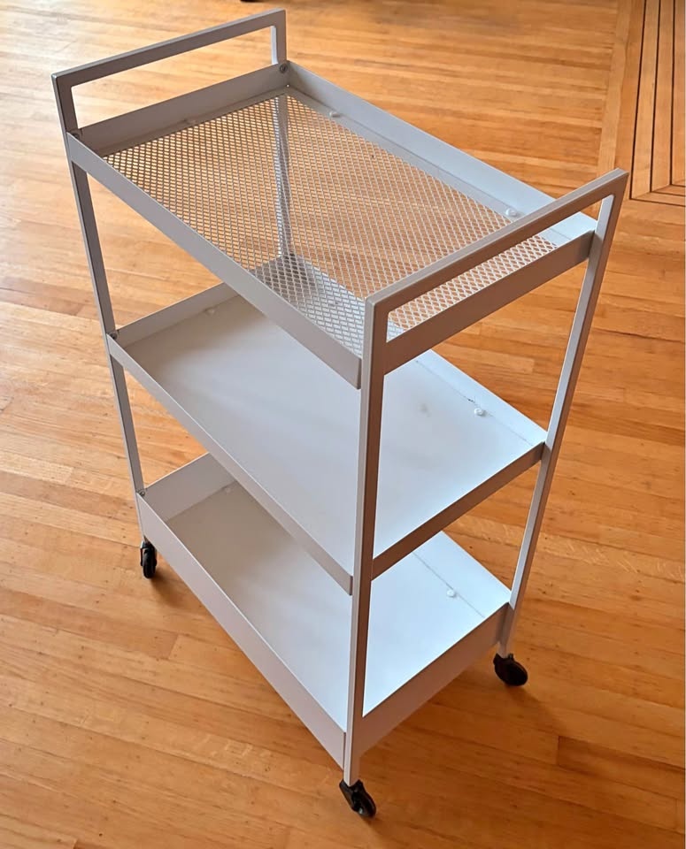 White Utility Cart with Wheels