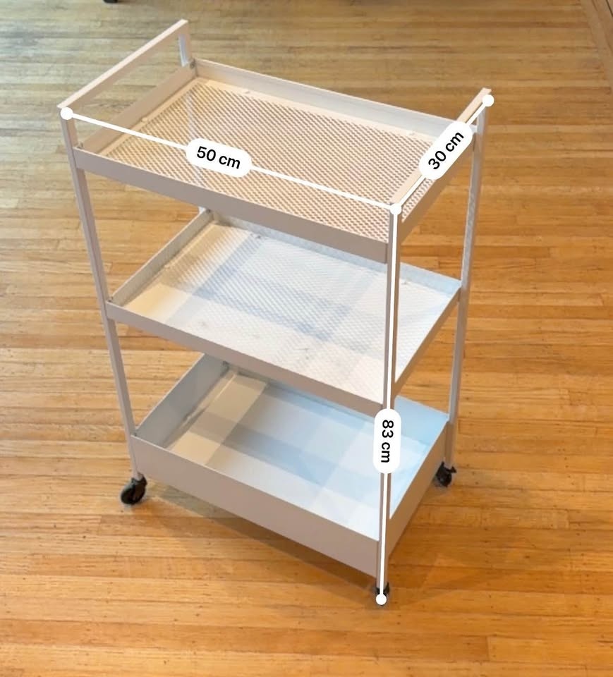 White Utility Cart with Wheels - photo 2
