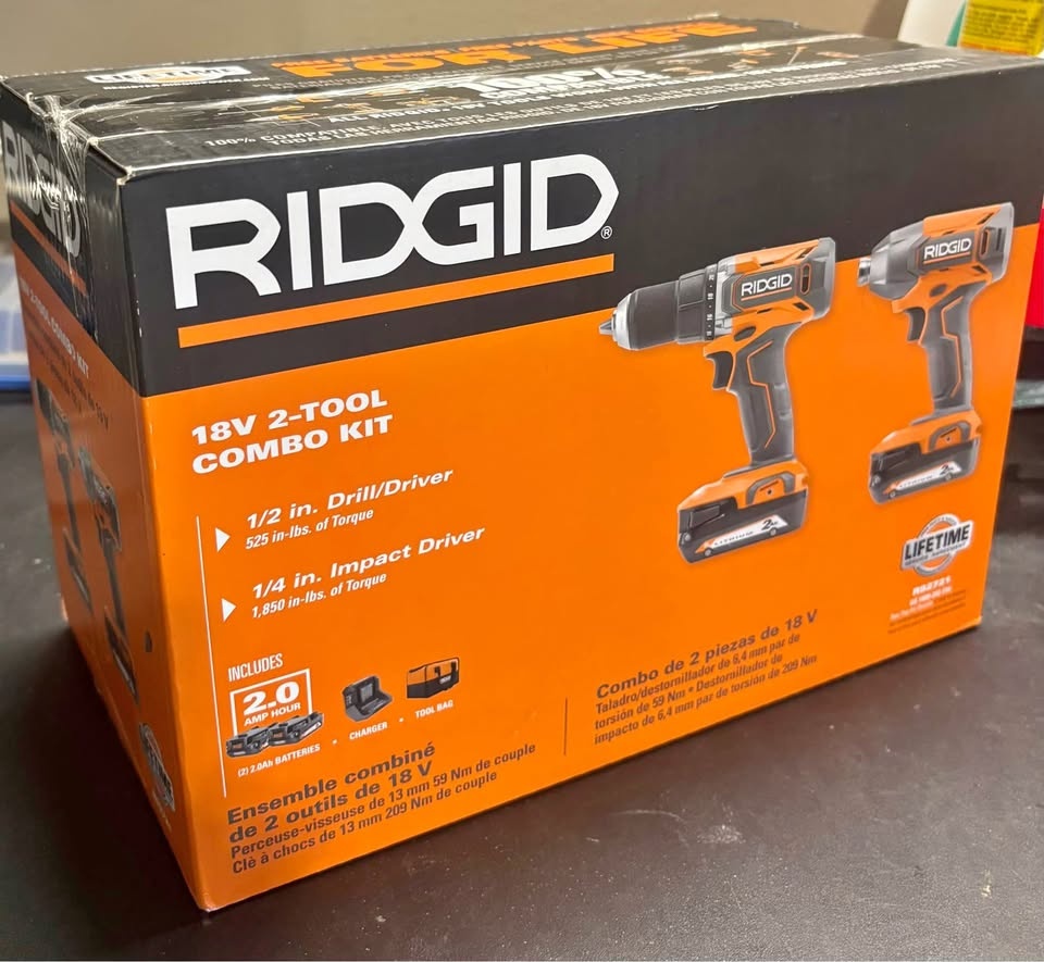RIDGID 18V 2-Tool Combo Kit R92721 Drill Impact