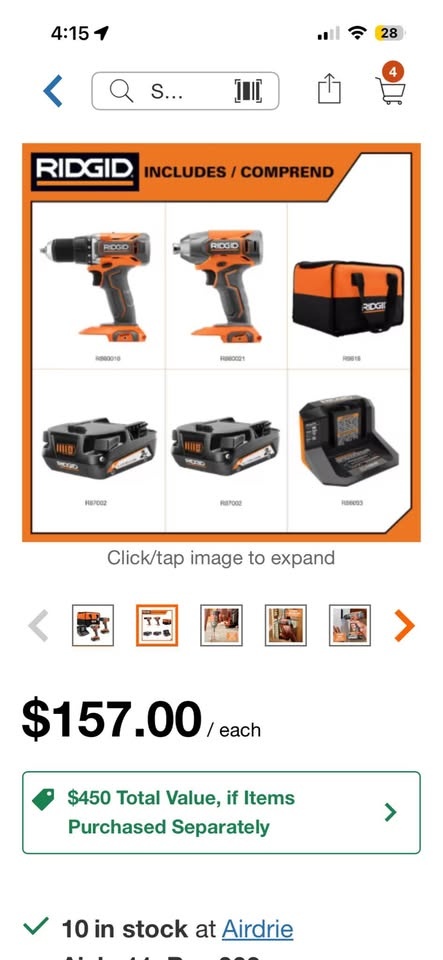 RIDGID 18V 2-Tool Combo Kit R92721 Drill Impact - photo 5
