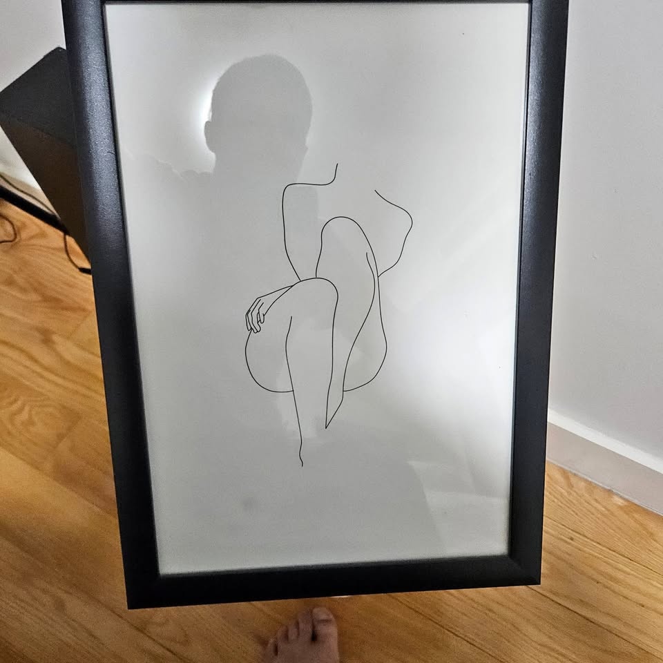 Black & White Lady Form Framed Print