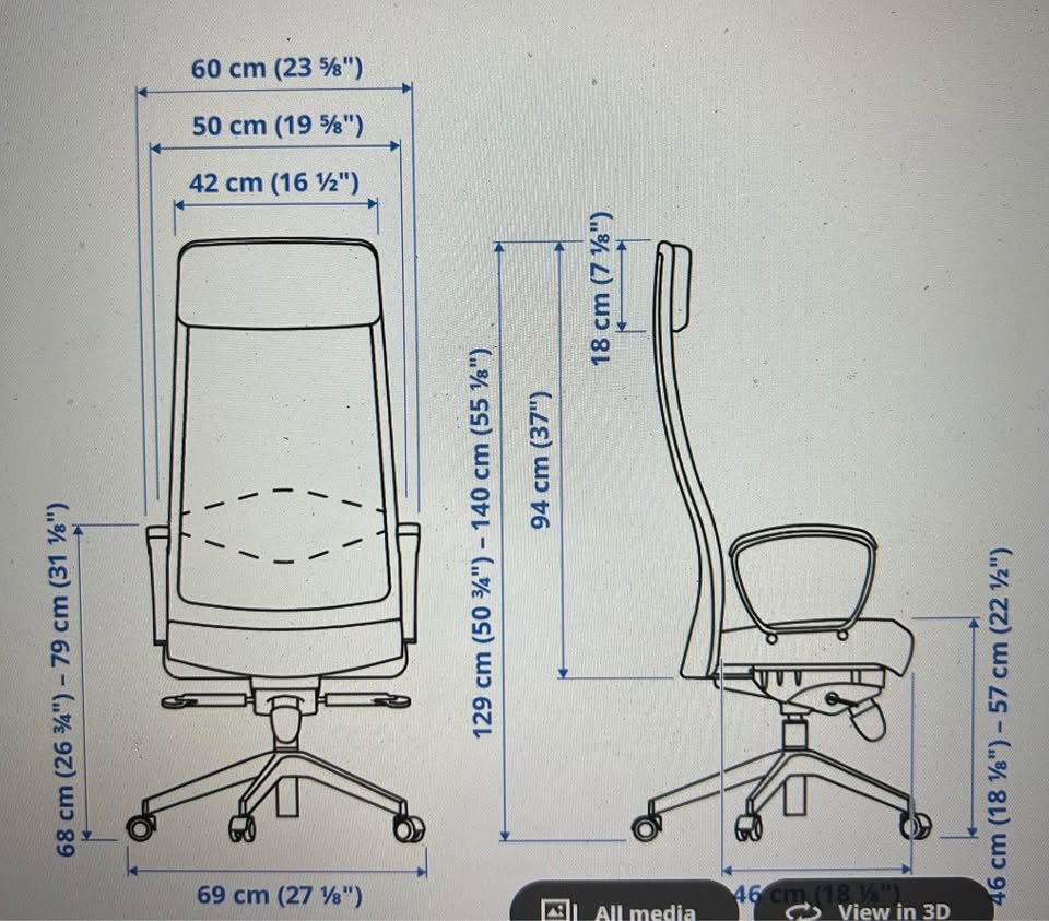Markus Office Chair, Vissle dark gray + free ikea table - photo 4
