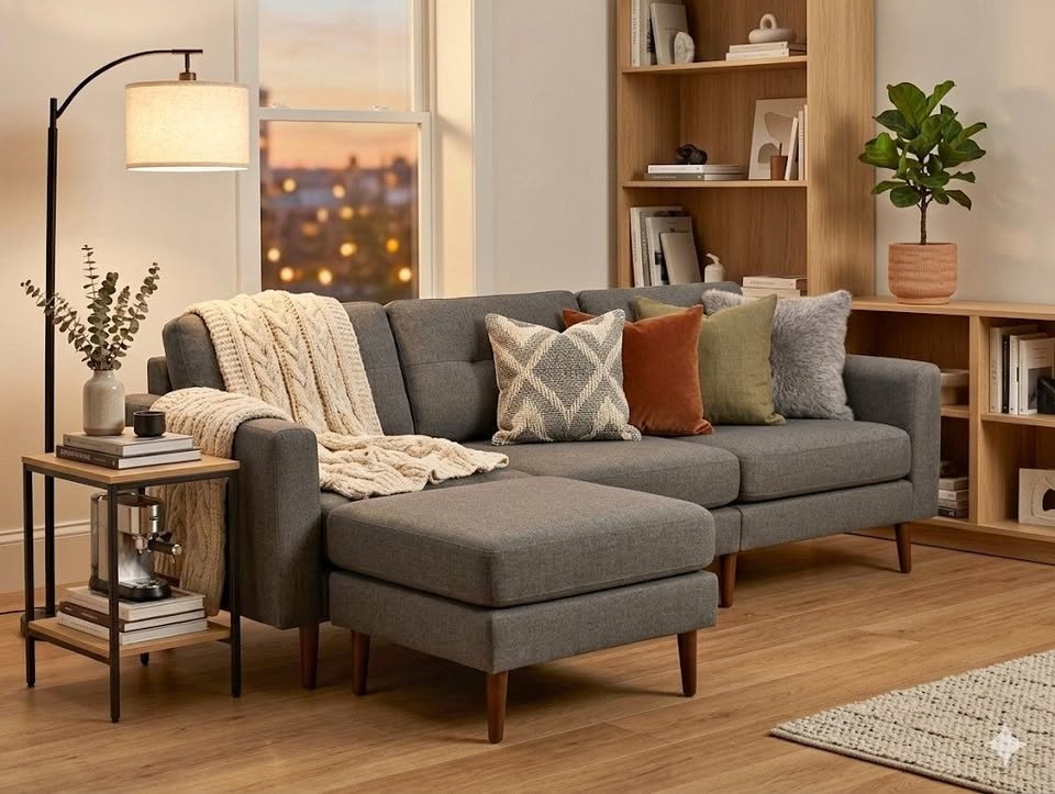 Burrow Sectional Modular Microfibre Couch - photo 2