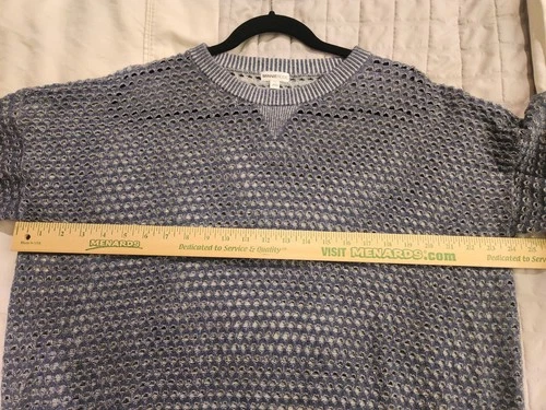 Minnie Rose Women's Indigo Blue Cotton Cashmere Crew Neck Sweate - photo 5