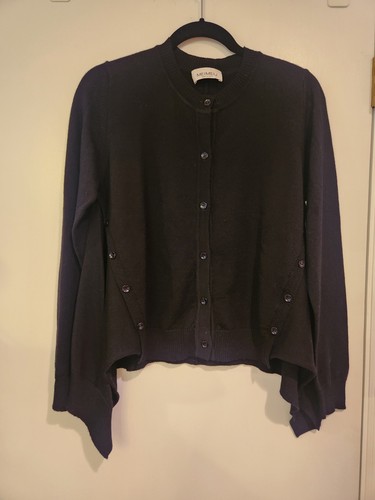 MeimeiJ Italian 100% Wool Black Asymmetric Sweater S/M - photo 2