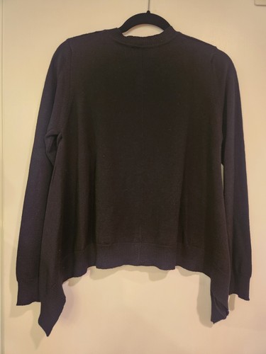MeimeiJ Italian 100% Wool Black Asymmetric Sweater S/M - photo 3
