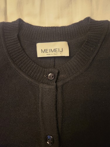 MeimeiJ Italian 100% Wool Black Asymmetric Sweater S/M - photo 5