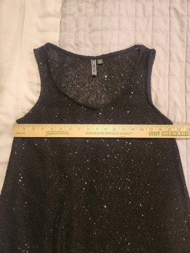 Black Sleeveless Sequin Top Size Large - photo 5