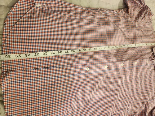 Thomas Mason J.CREW Mens Blue Red Mini Check Button Shirt Sz M - photo 5