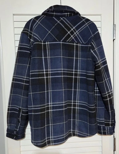 Men's Sherpa Lined Fleece Button Down Shirt - Size L - photo 2