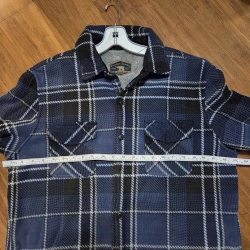 Men's Sherpa Lined Fleece Button Down Shirt - Size L - photo 4