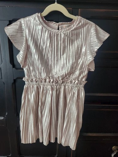 Crewcuts Girls Metallic Dusty Pink Party Dress - Size 5 - photo 2