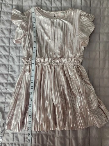 Crewcuts Girls Metallic Dusty Pink Party Dress - Size 5 - photo 4
