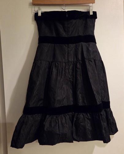 Kay Unger NY Women's Silk Velvet Strapless Black Dress Size 8 - photo 2