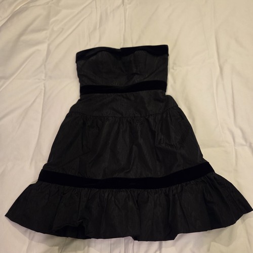 Kay Unger NY Women's Silk Velvet Strapless Black Dress Size 8 - photo 3