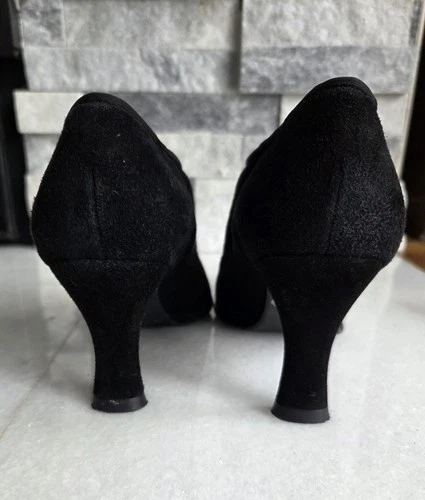 Stuart Weitzman Black Suede Booties Size 35.5 - photo 5