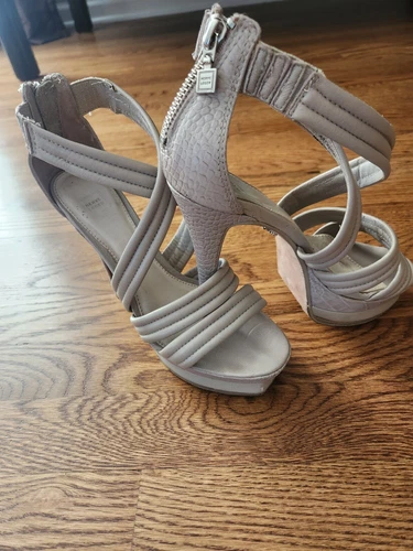 Herve Leger Women's Strappy Snakeskin Heels