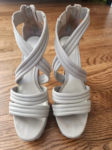 Herve Leger Women's Strappy Snakeskin Heels - photo 2