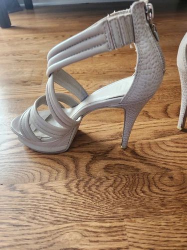 Herve Leger Women's Strappy Snakeskin Heels - photo 3
