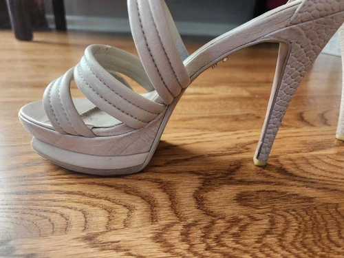 Herve Leger Women's Strappy Snakeskin Heels - photo 4