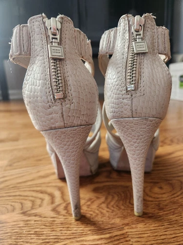 Herve Leger Women's Strappy Snakeskin Heels - photo 5