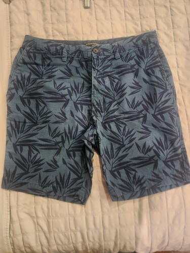 Banana Republic Men Size 32x8 Teal Blue Palm Floral Print Tropic