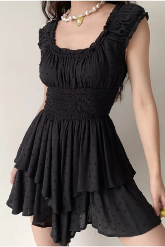 Princess Polly THE LOVE GALORE ROMPER Black Sz 4 Smocked Waist F - photo 2
