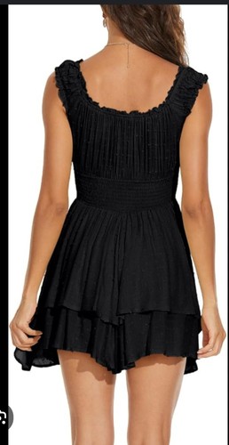 Princess Polly THE LOVE GALORE ROMPER Black Sz 4 Smocked Waist F - photo 3