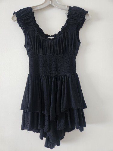 Princess Polly THE LOVE GALORE ROMPER Black Sz 4 Smocked Waist F - photo 4