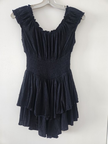 Princess Polly THE LOVE GALORE ROMPER Black Sz 4 Smocked Waist F - photo 5