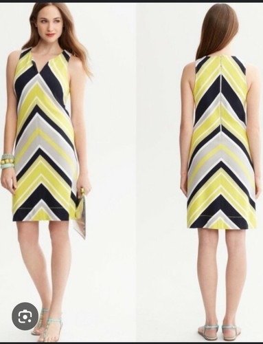Banana Republic Milly Collection Retro Chevron Stripe Dress Size
