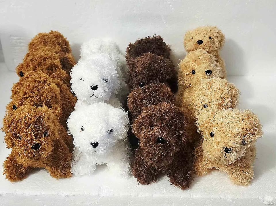 Stuffed toys, mini curly dogs, toys 16 pieces.