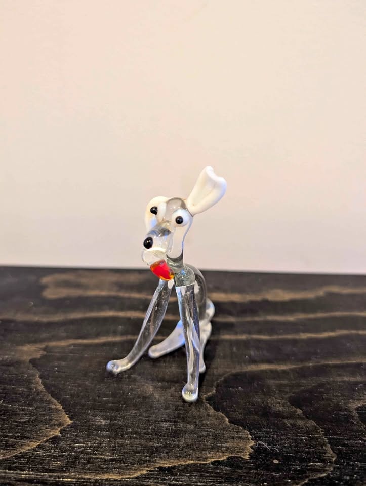Glass Dog Figurine