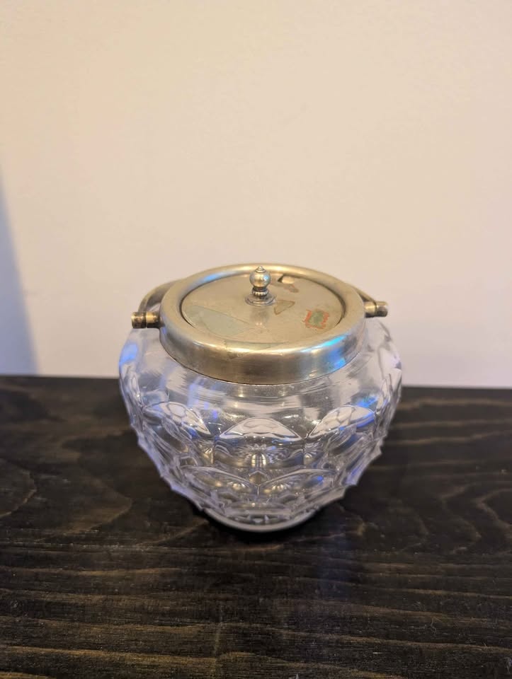 Antique Manganese Glass Sugar Bowl - photo 2