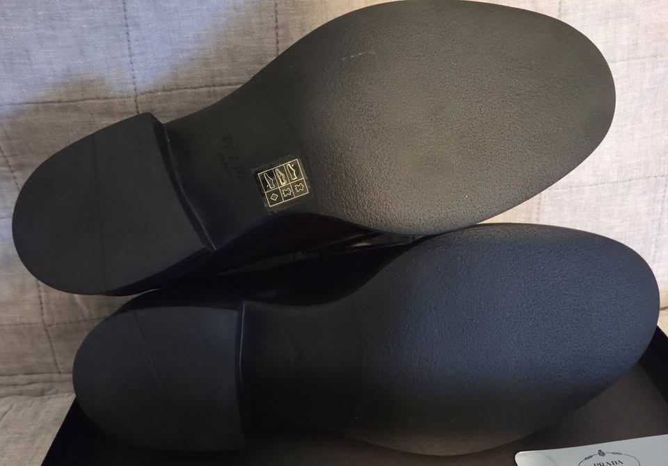 BRAND NEW - Prada Spazzolato Metal Triangle Logo Loafers - photo 3
