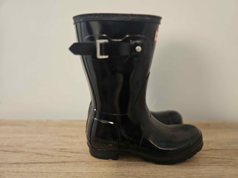 Hunter Original Short Gloss Rain Boots Black US 5 - like new - photo 3