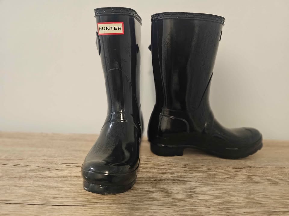 Hunter Original Short Gloss Rain Boots Black US 5 - like new - photo 4
