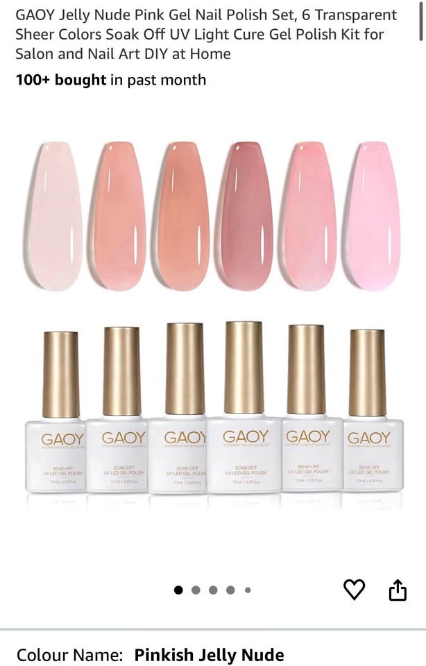 GAOY Jelly Nude Pink Gel Nail Polish Set