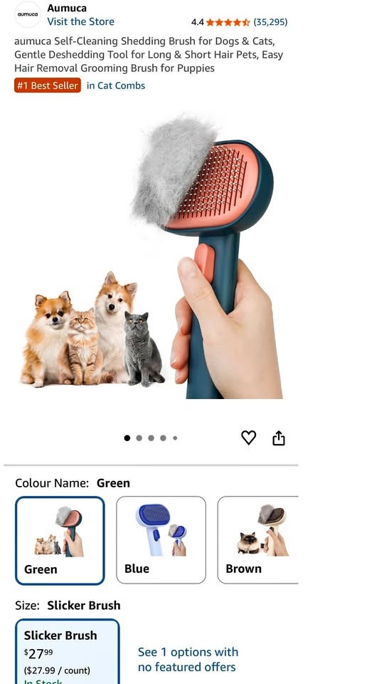 New, open box, aumuca Self-Cleaning Shedding Brush