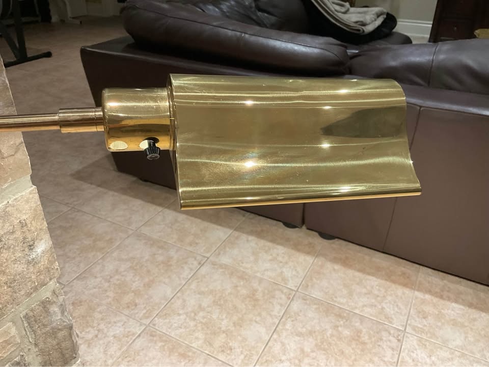 Vintage Brass Pharmacy Floor Lamp - Adjustable Swing Arm - photo 5