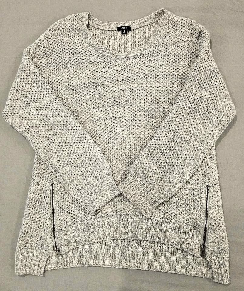 ARDENE Knit Sweater with Side Zippers, Size - Small